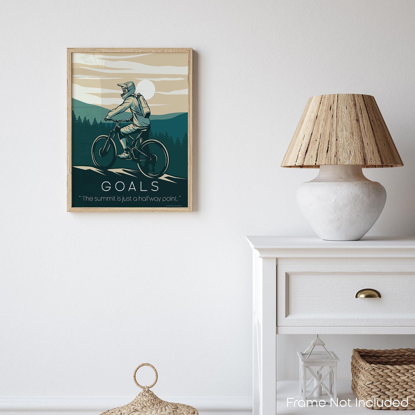 Inspirational Wall Art Co. - Goals - Mountain Biking Bicycle Offroad Ramp Poster Motivation Quotes Posters Print for Home Office Decor - 11X14 inches