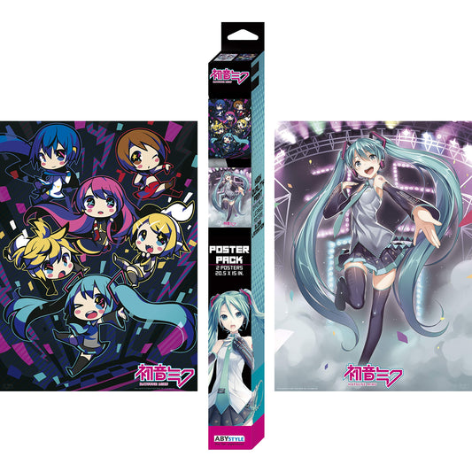 ABYstyle Hatsune Miku Unframed Hatsune Miku Boxed Poster 15" x 20" Featuring Miku, Luka, Rin, Len, Kaito & Meiko Anime Manga Wall Art Prints for Bedroom Office Room Home Decor