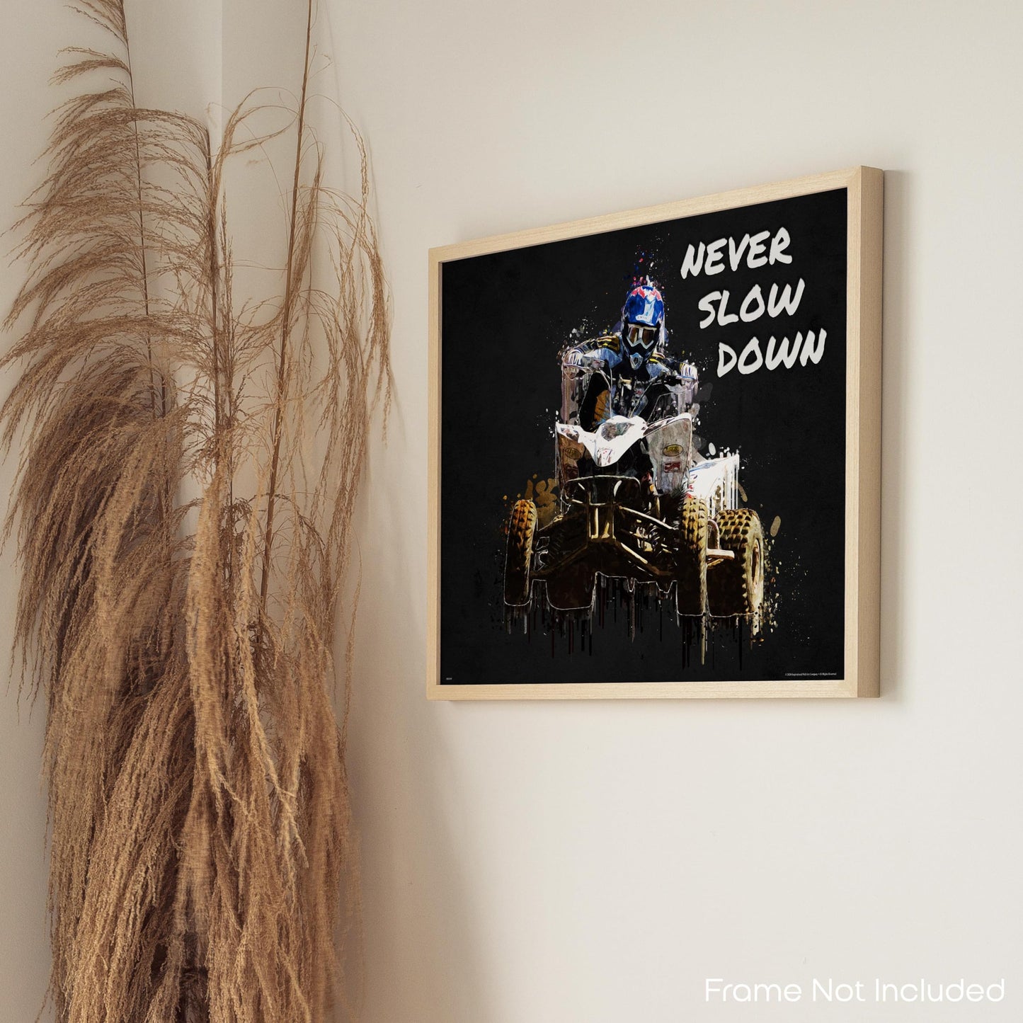 Inspirational Wall Art Co. - Never Slow Down - Four Wheeler ATV UTV Offroad Vehicle Powersports Motivational Quotes Posters - Print Home Gift Room Decor - 11X14 inches