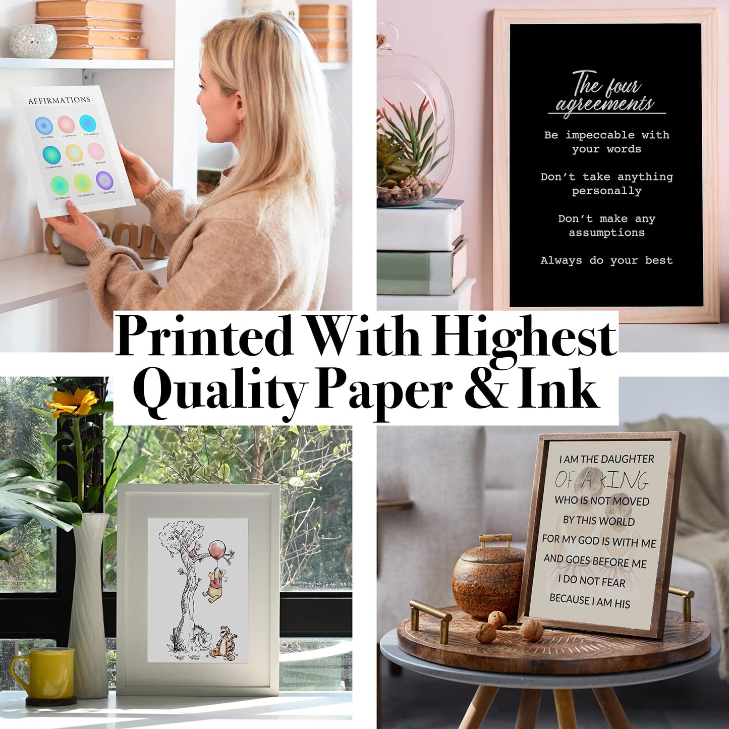 Happiness Is An Inside Job Poster - Wall Decor for Bedroom Posters - Inspirational Wall Art - Office Motivational Wall Art For Women - Inspirational Quote - 8x10 In Print