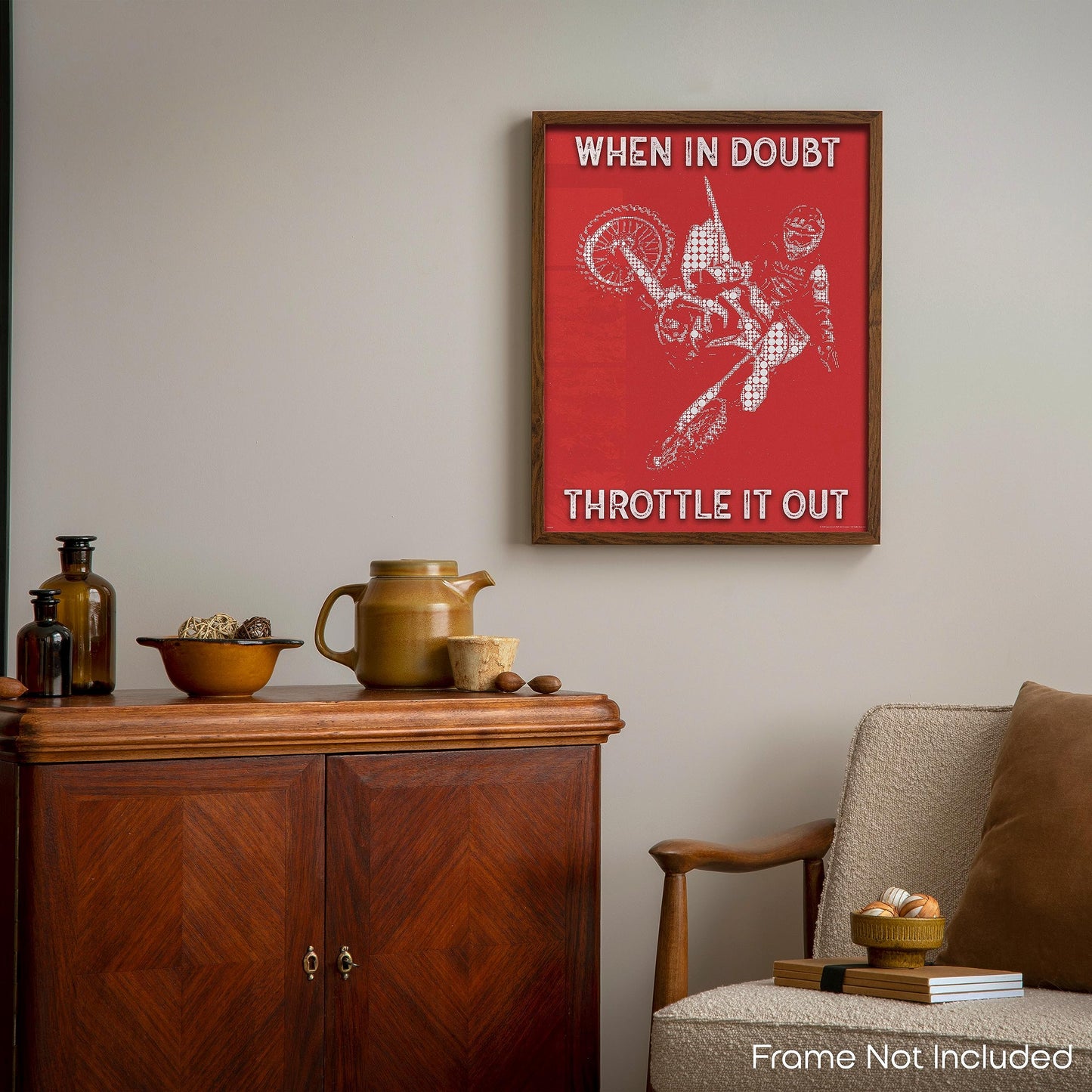 Inspirational Wall Art Co. - When In Doubt Throttle It Out - Motocross ATV Freestyle Racing Gift Boys Motivation Quotes Posters Print for Home Office Decor - 11X14 inches