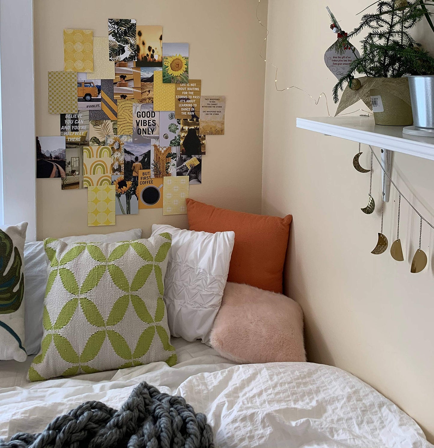 30-Pack Set Yellow Aesthetic Wall Collage Kit. Each Photo / Mini picture print poster is 4x6 inch. Perfect for Girls, Teens, and Young Adults who like VSCO Bedroom Decorations or Boho Dorm Wall Decor.