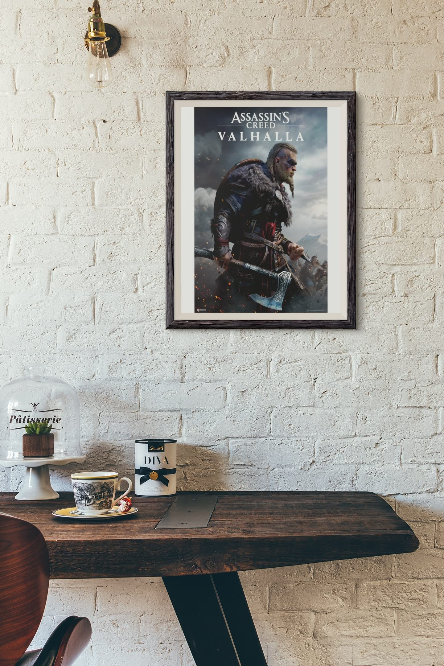 Assassins Creed Poster Valhalla Merchandise Male Ultimate Edition Key Art Video Game Cover Video Gaming Gamer Collectibles Viking Eivor Varinsdottir Gift Home Cool Wall Decor Art Print Poster 12x18