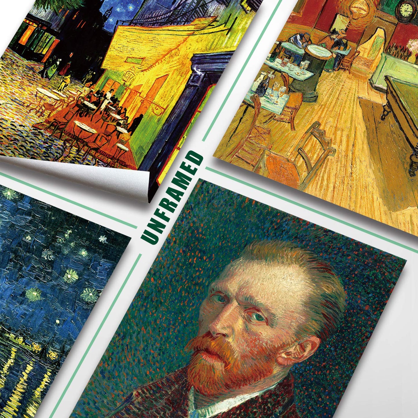 YASEN Van Gogh Canvas Wall Art Posters And Prints Of Famous Painting Abstract Wall Art Prints Unframed Art 8x10 Vincent Van Gogh Poster Artwork (4 Pack B)