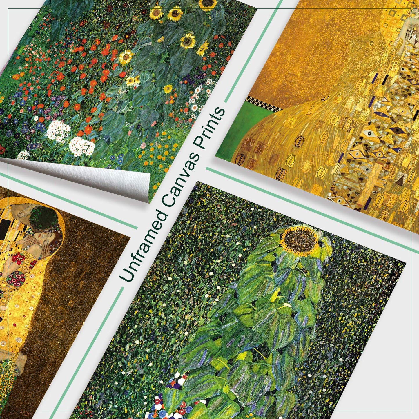 YASEN Gustav Klimt Wall Art Canvas Prints Art Posters and Prints of Famous Painting Gustav Klimt Kiss Poster 8x10 Prints Unframed Art Set of 4 Artwork (4 Pack B)