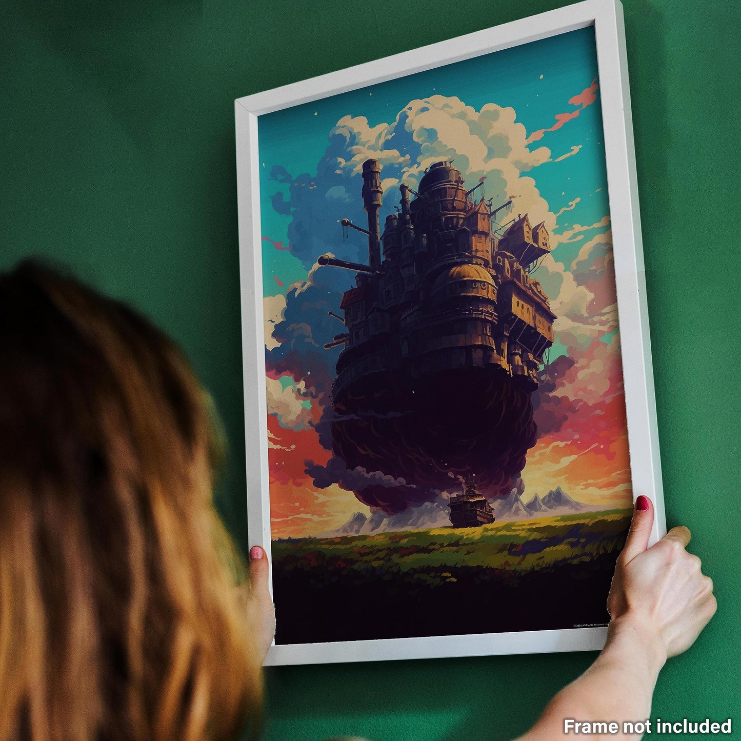 Inspirational Wall Art Co. - Howl's Moving Castle Poster Studio Ghibli Art Print - Anime Movie Posters for Fans - Unframed (11x17 Inches)