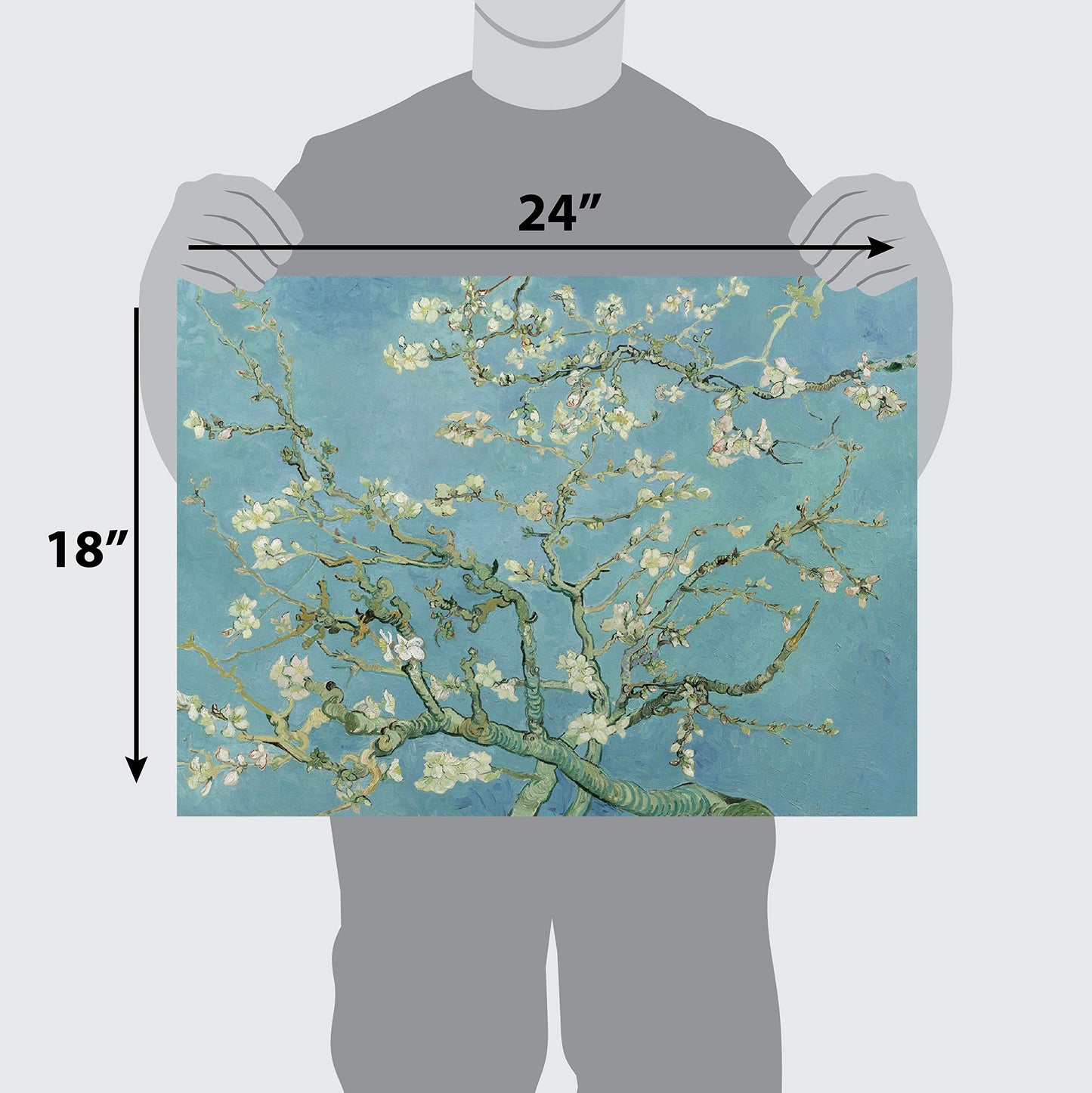 Palace Learning Vincent Van Gogh Almond Blossom Poster Print - 1890 - Fine Art Wall Decor (18" x 24", Laminated)