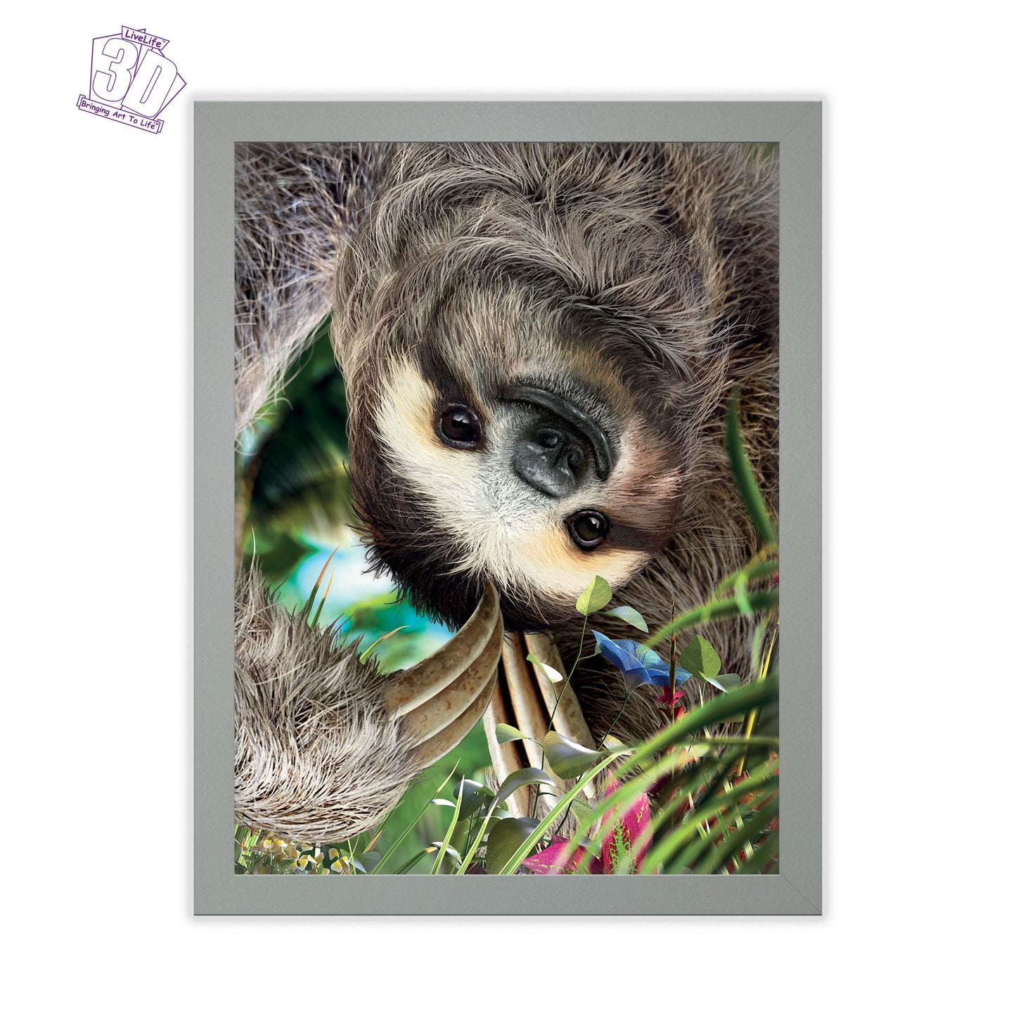 3D LiveLife Lenticular Wall Art Prints - Hangin' Around from Deluxebase. Unframed 3D Sloth Poster. Perfect wall decor. Original artwork licensed from renowned artist, David Penfound