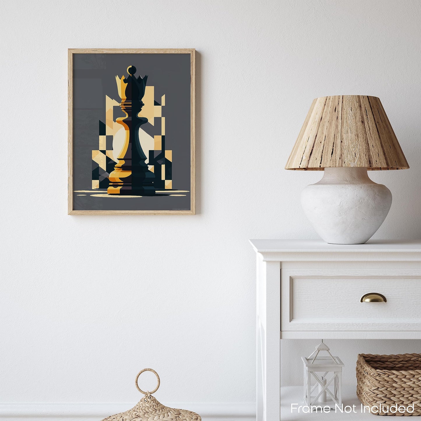 Inspirational Wall Art Co. - Win | Chess Piece Decor - Chess Poster - King and Queen Chess Art - Chess Board Decor - Chess Poster Print Artwork for Bedroom Office | 11x14 Inches Unframed