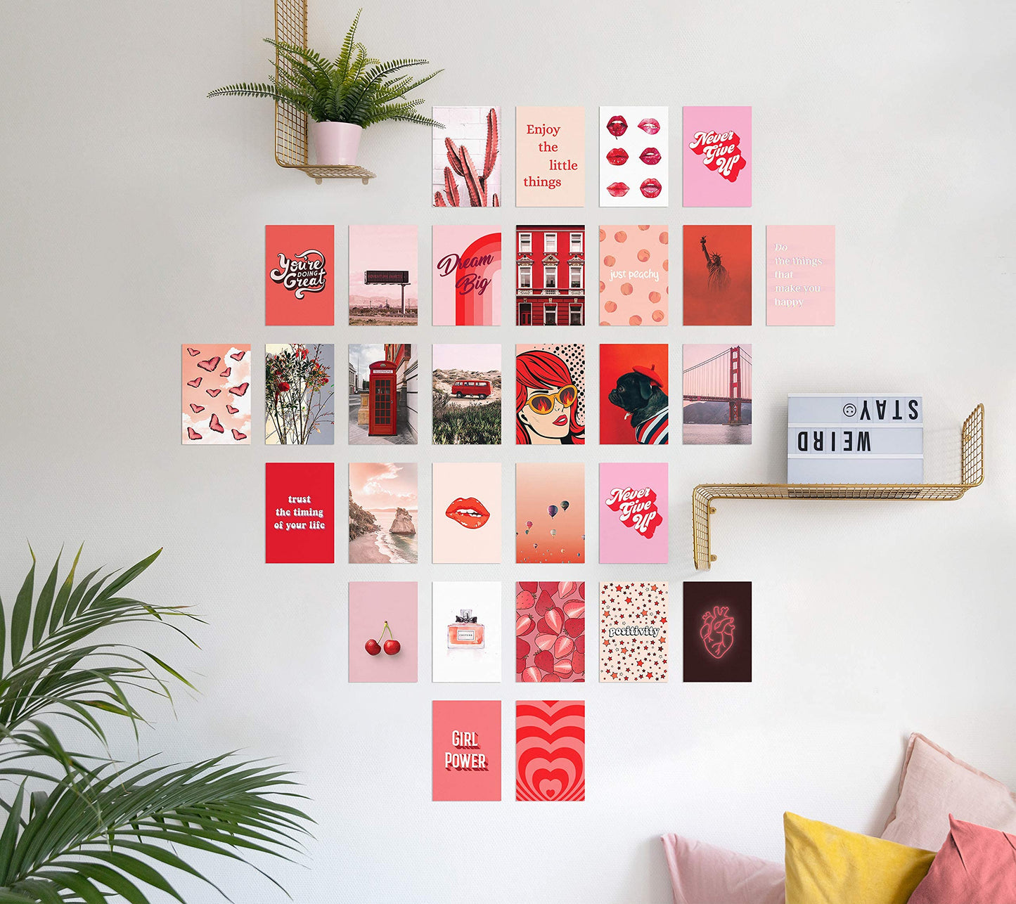 HAUS AND HUES Red Aesthetic Posters for Wall Collage Red Wall Art Aesthetic Wall Collage Kit Prints | Aesthetic Pictures for Wall Collage | Red Pack for Aesthetic Dorm Decor for College Girls