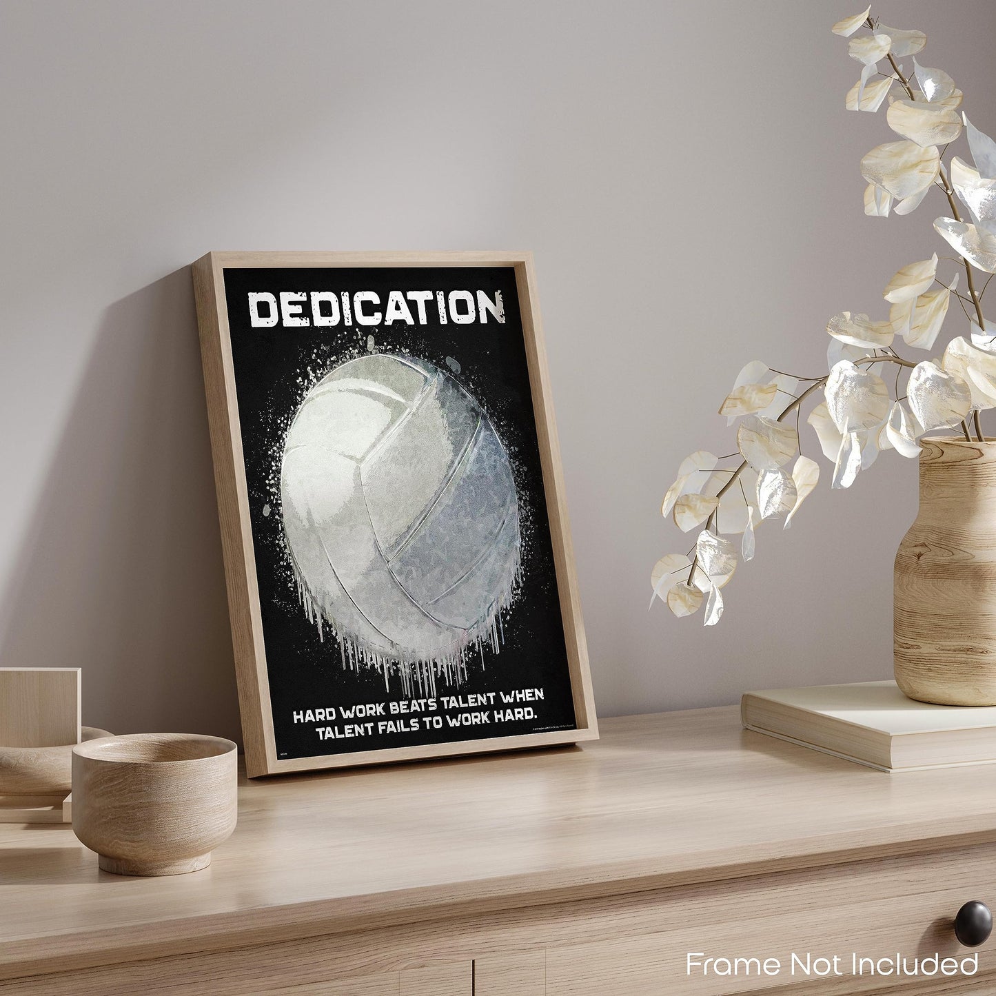 Inspirational Wall Art Co. - Dedication Hard Work - Volleyball Girls Teen Coaches Cute College Womens Motivational Quotes Posters - Print Home Gift Bedroom Decor - 11X14 inches