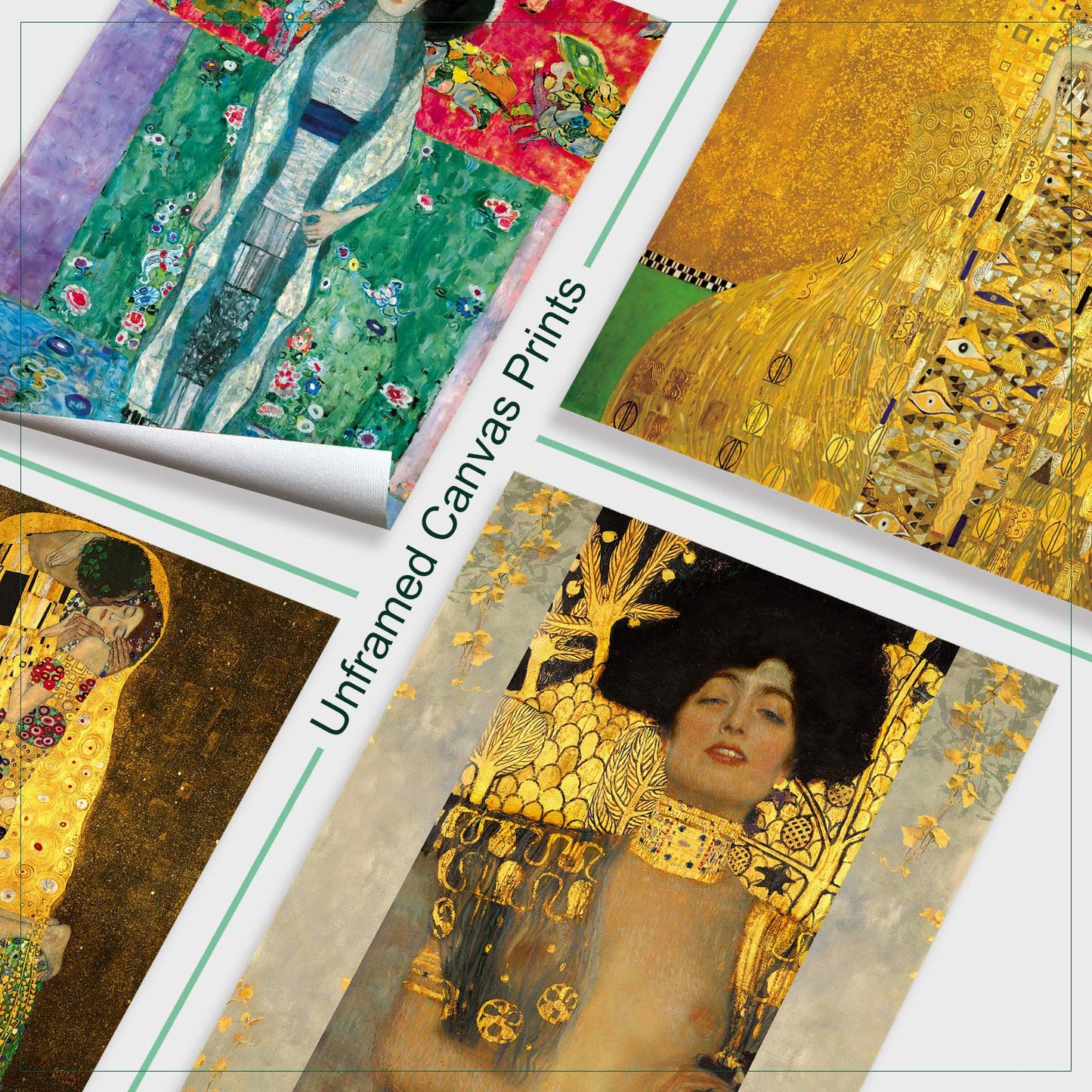 YASEN Gustav Klimt Wall Art Canvas Prints Art Posters and Prints of Famous Painting Gustav Klimt Kiss Poster 8x10 Prints Unframed Art Set of 4 Artwork (4 Pack A)