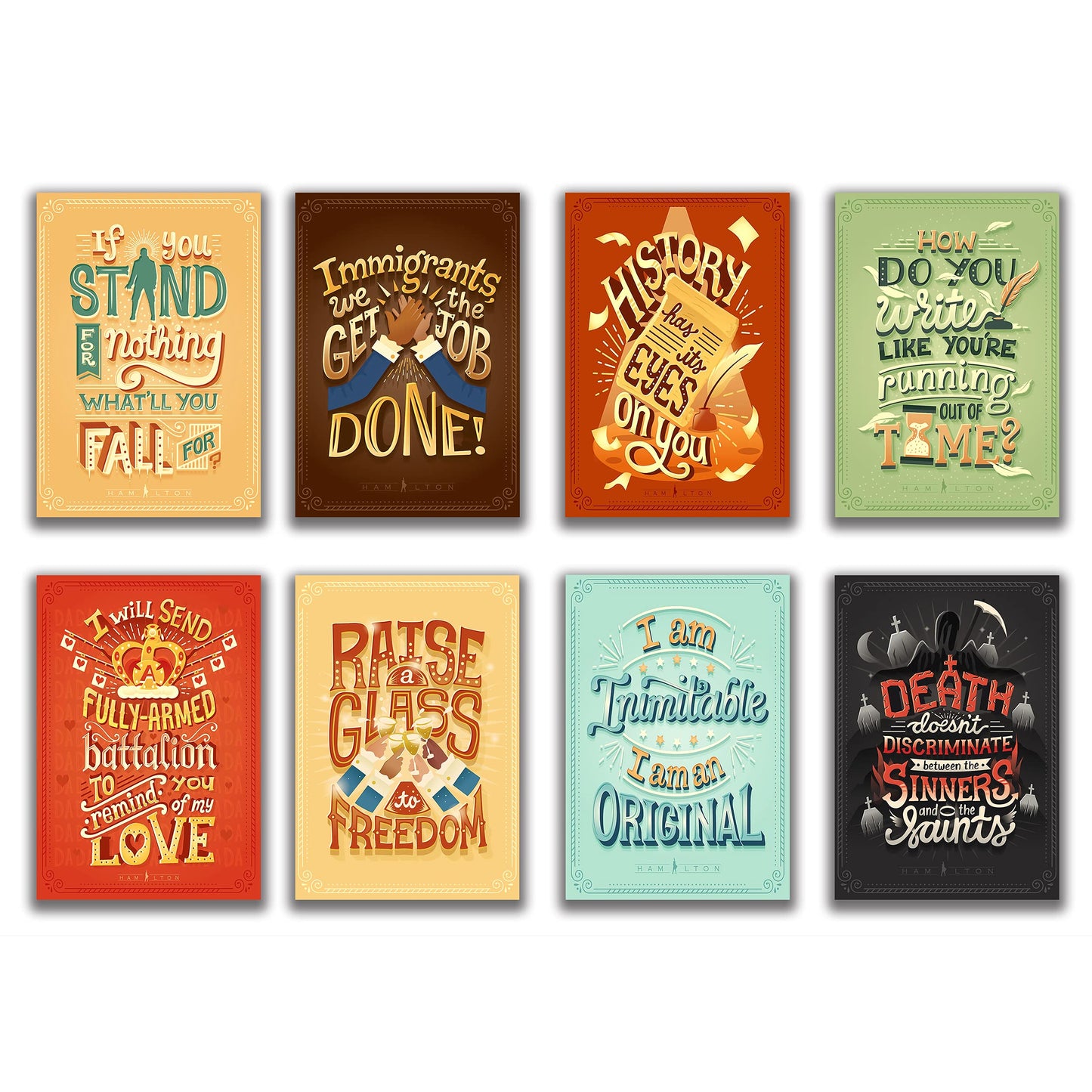 Kaedehara Kazuha American Musical Poster 8PCS Quotes Musical Prints Theater Room Decor Motivational Inspirational Wall Art for Bedroom Livingroom-11.5" x 16.5"