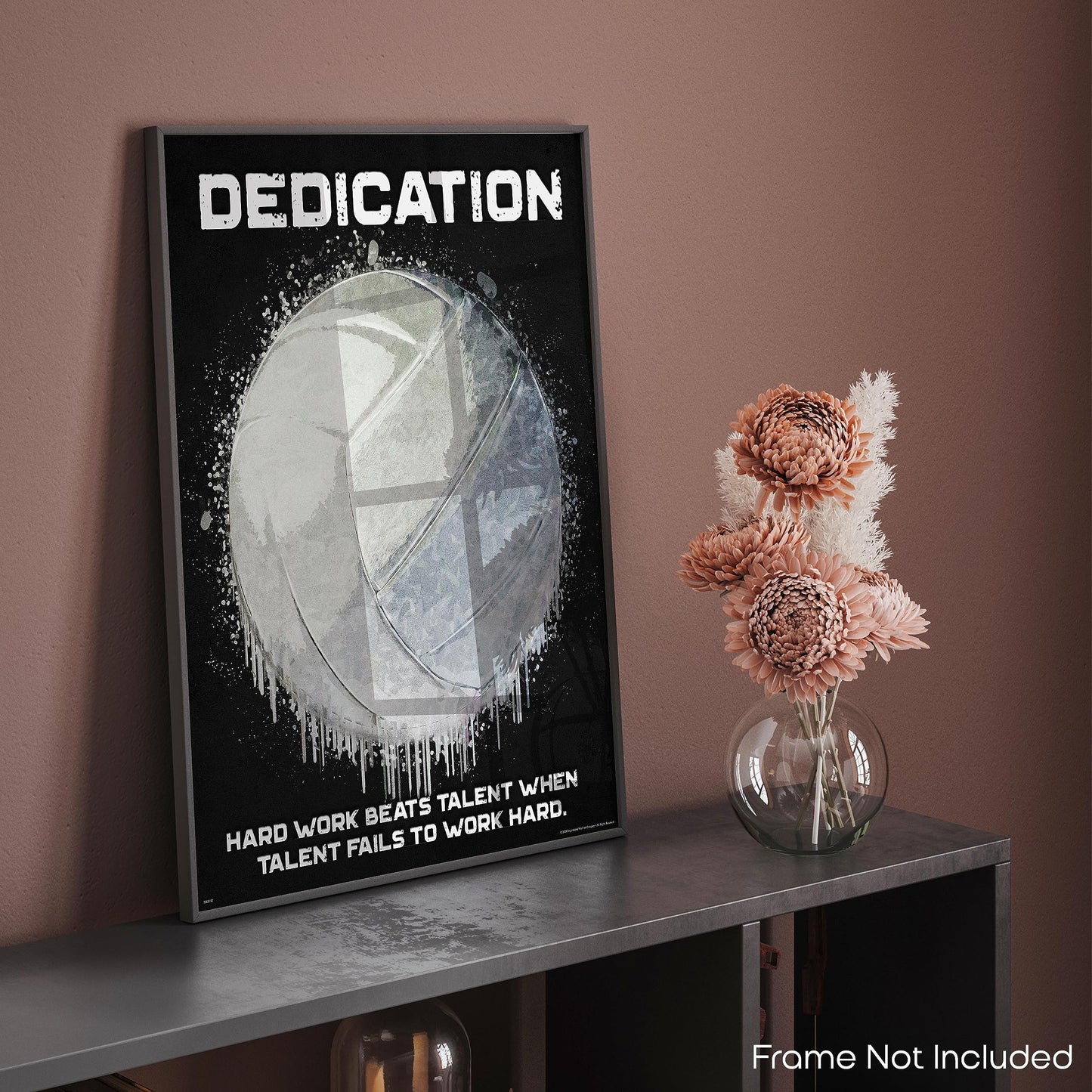 Inspirational Wall Art Co. - Dedication Hard Work - Volleyball Girls Teen Coaches Cute College Womens Motivational Quotes Posters - Print Home Gift Bedroom Decor - 11X14 inches