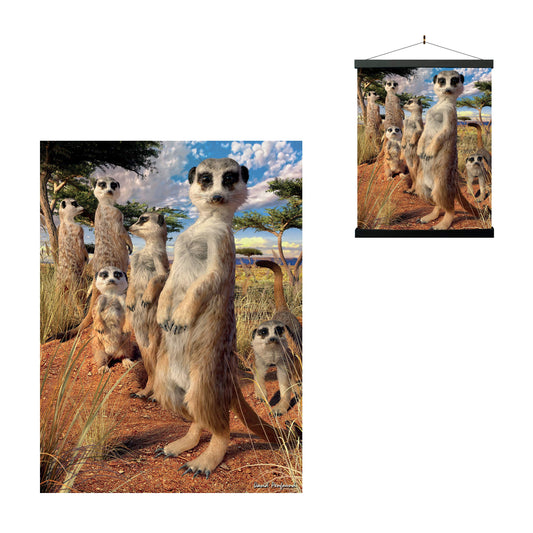 3D LiveLife Lenticular Wall Art Prints - Meerkat Gaze from Deluxebase. Unframed 3D Safari Poster. Perfect wall decor. Original artwork licensed from renowned artist, David Penfound