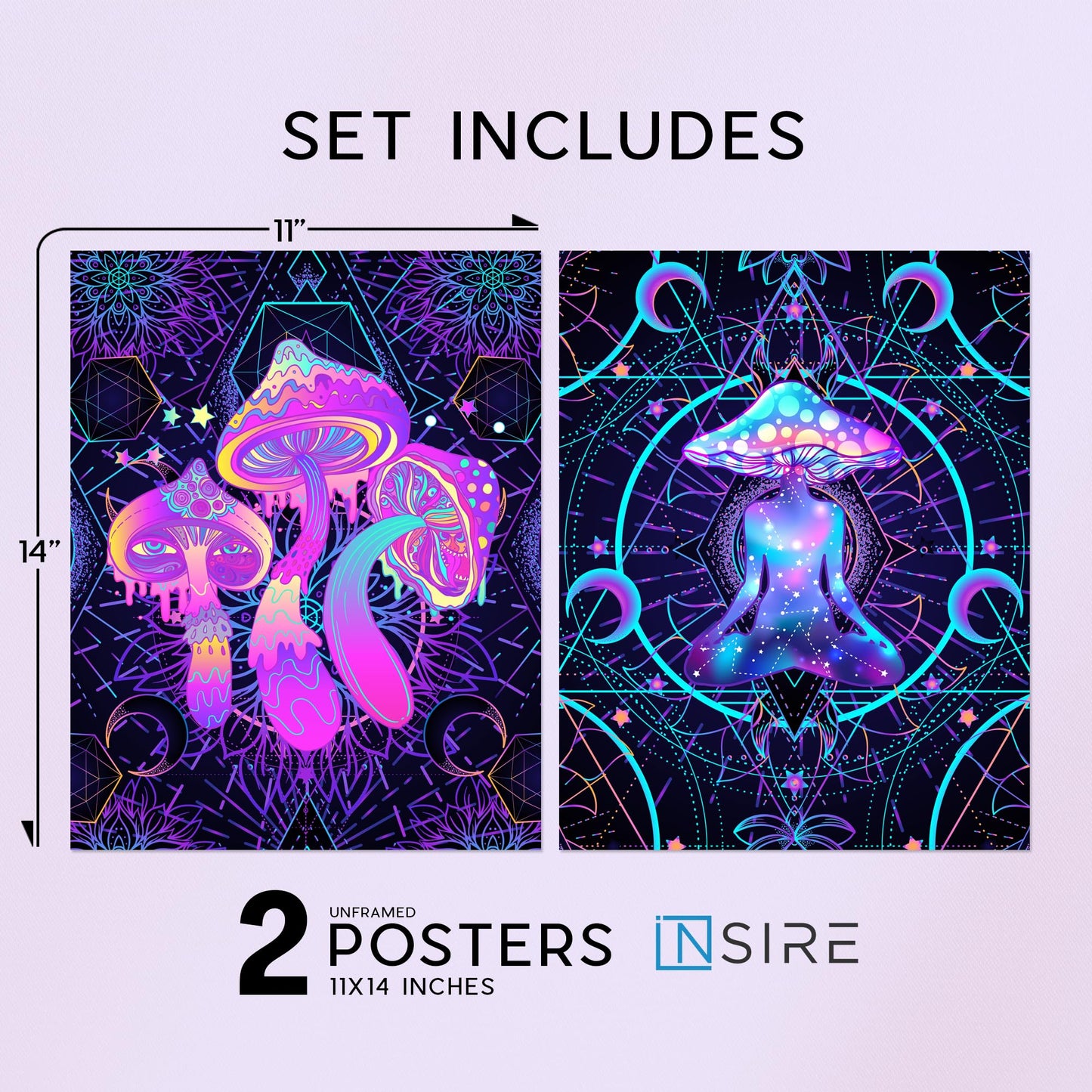 Insire Trippy Wall Art, Psychedelic Posters, Indie Posters, Psychedelic Poster, Phsychedelic Poster, Pschedelic Posters, Trippy Prints, Physchedelic Posters - Unframed (11x14”)