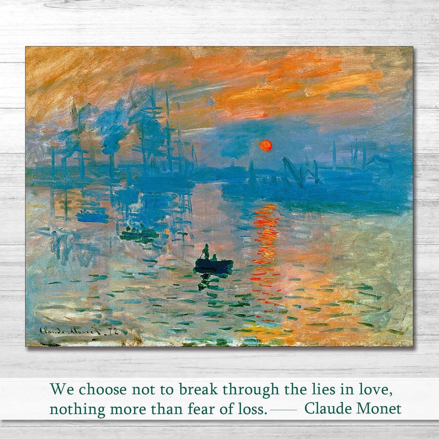 YASEN Claude Monet Wall Art Canvas Print Art Posters and Prints of Famous Painting Monet Sunrise Poster 8x10 Prints Unframed Art Set of 4 Artwork (4 Monet B)