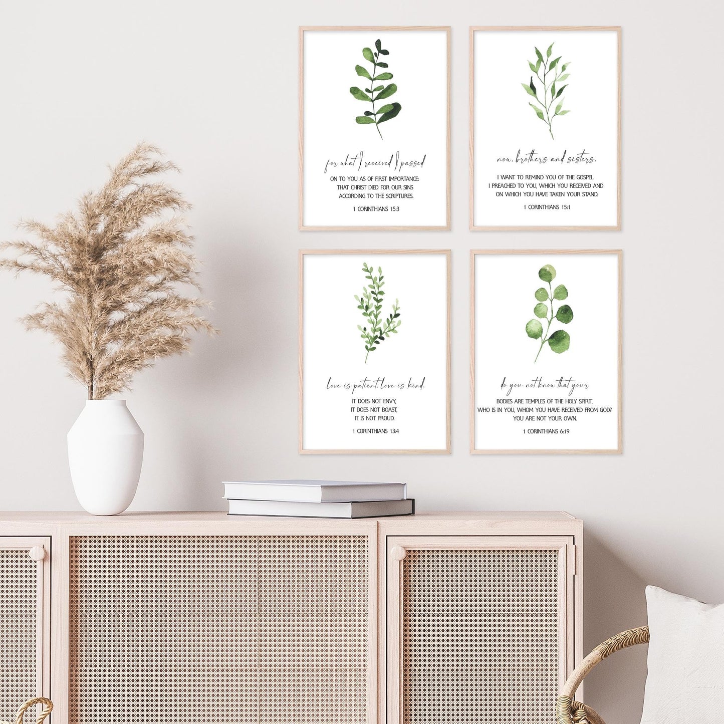 Insire 1 Corinthians 13 Wall Art, Bible Art, Corinthians 13 Sign, Bible Verse Art, Christian Poster, Scripture Art, Bible Verse Nursery, Biblical Quotes Wall Decor, Biblical Prints Unframed (8x10”)