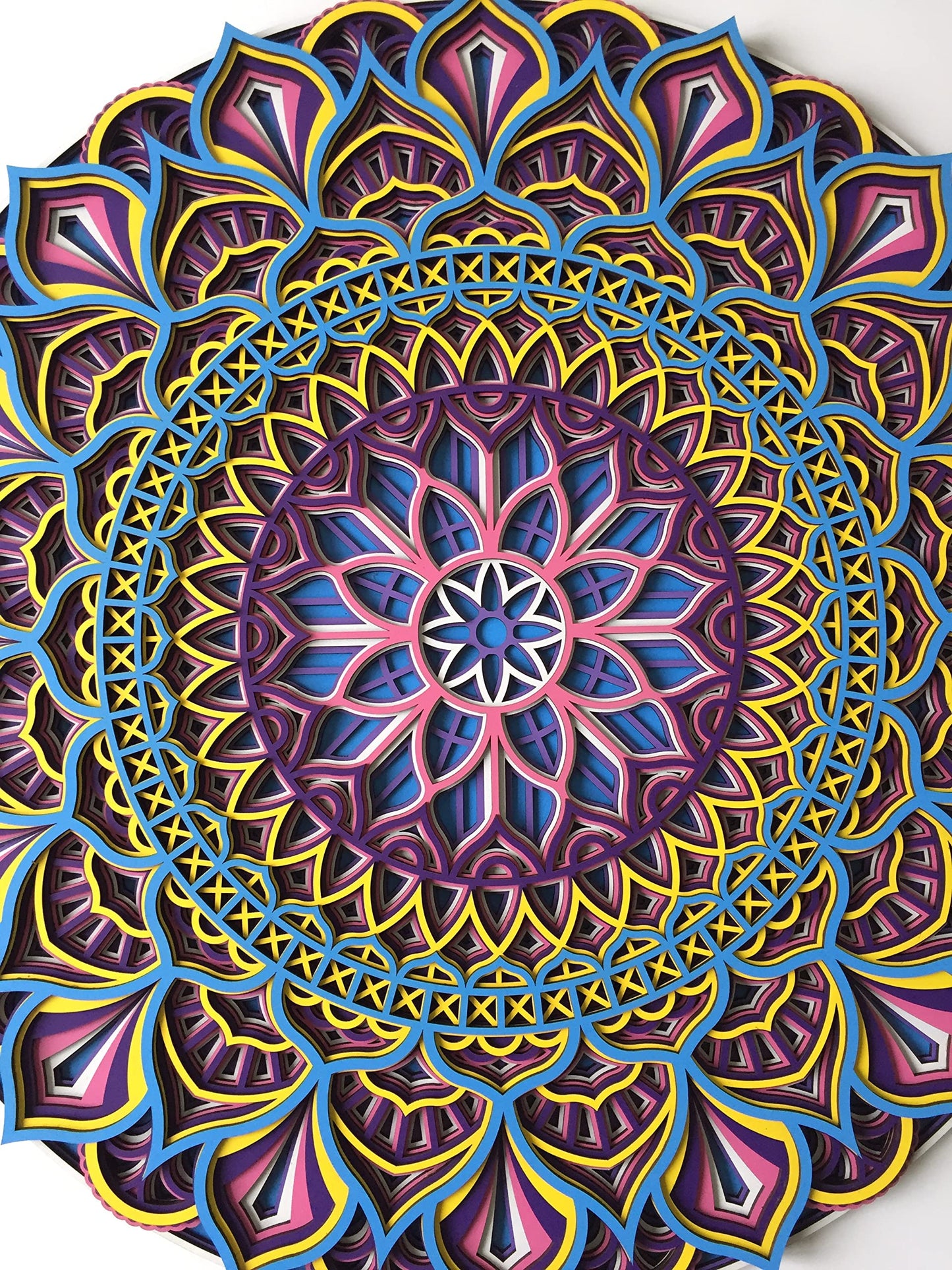 Multilayer Colorful Mandala - Mandala Wall Art, Living Room Wall Art, Home Wall Decor, Living Room Wall Art, Pink Wall Art (58 cm (22.8 inch))