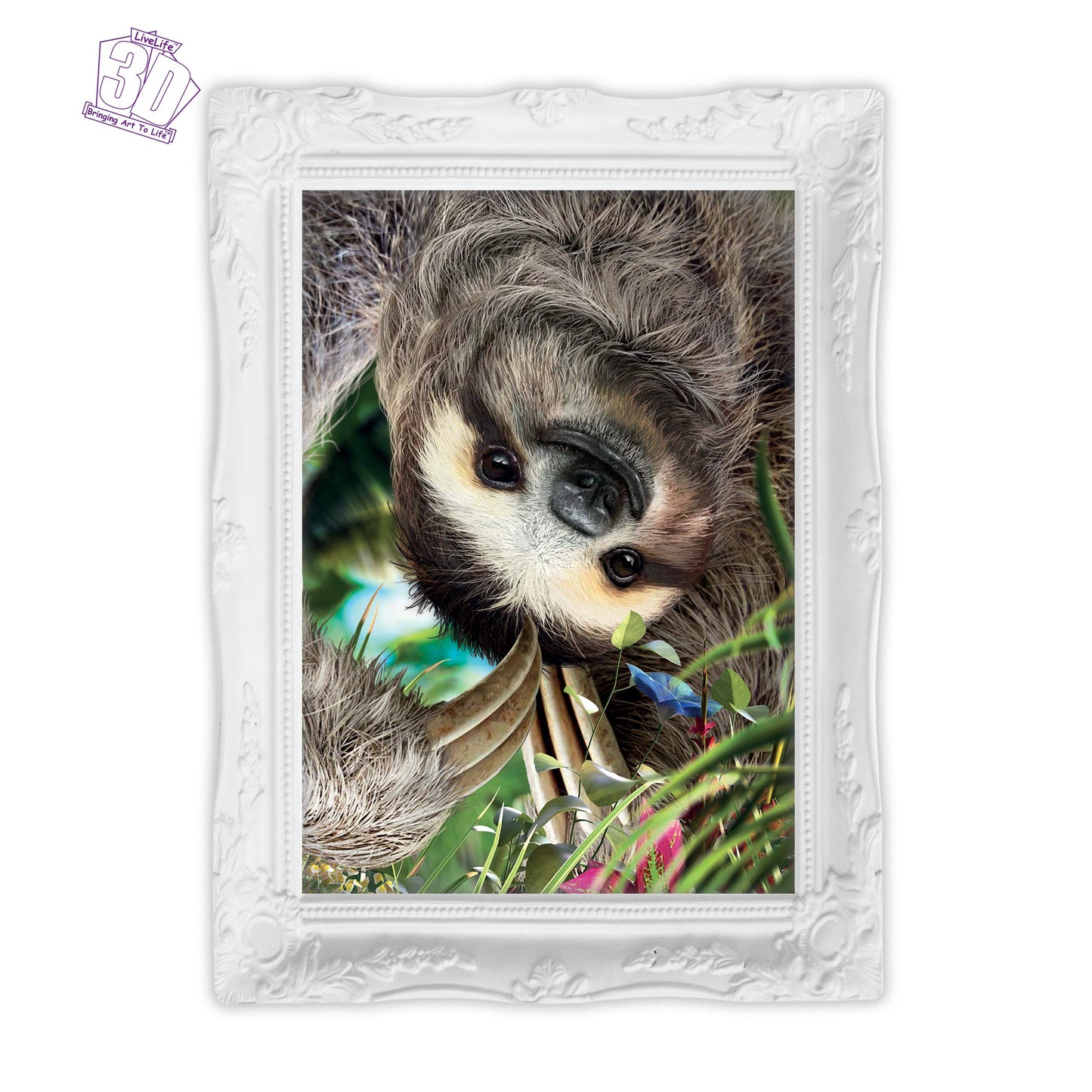 3D LiveLife Lenticular Wall Art Prints - Hangin' Around from Deluxebase. Unframed 3D Sloth Poster. Perfect wall decor. Original artwork licensed from renowned artist, David Penfound