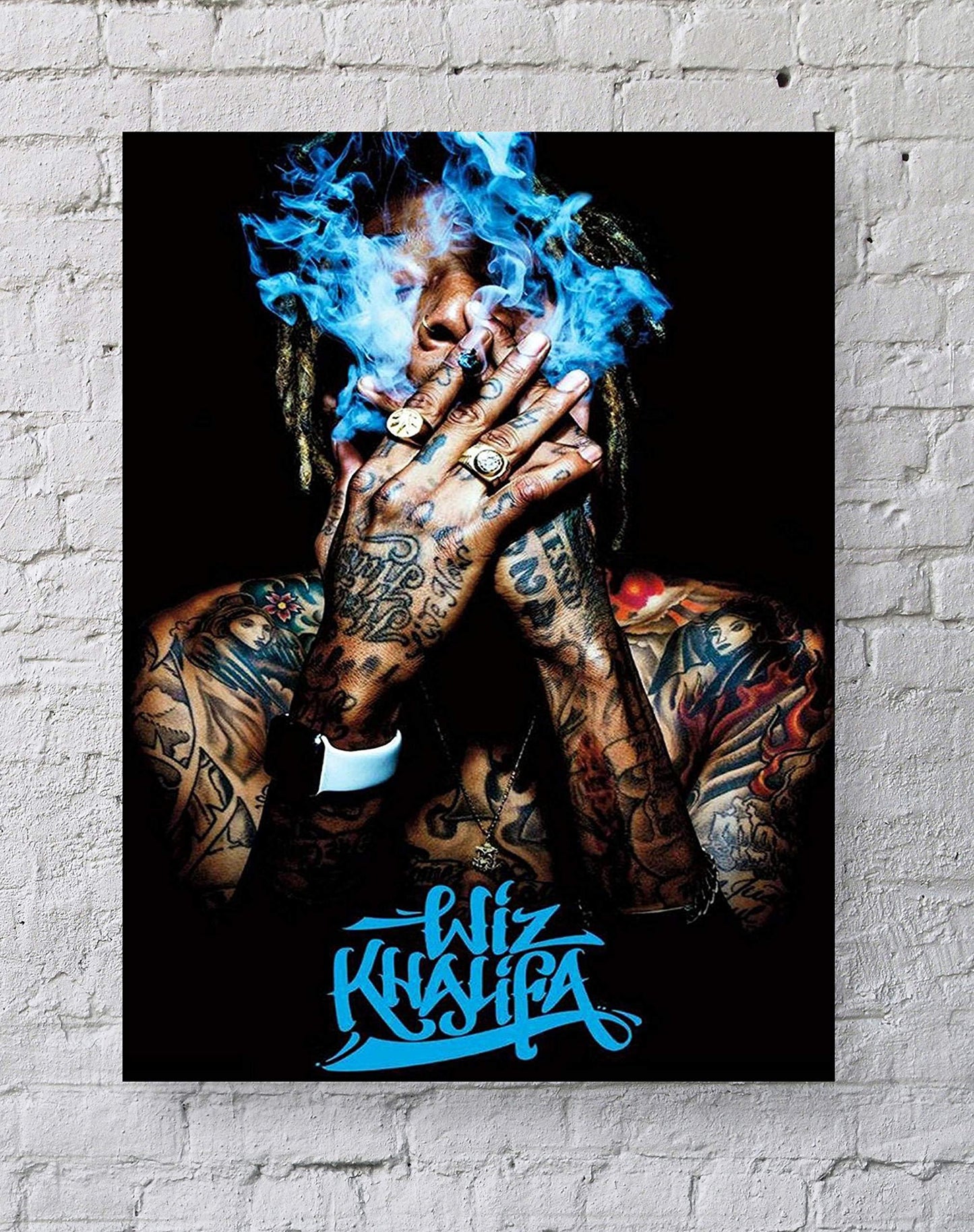 LLp Wiz Khalifa Poster Standard Size | 18-Inches By 24-Inches | Wiz Khalifa Smoke Wall Poster Print
