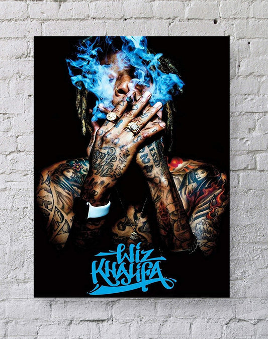 LLp Wiz Khalifa Poster Standard Size | 18-Inches By 24-Inches | Wiz Khalifa Smoke Wall Poster Print