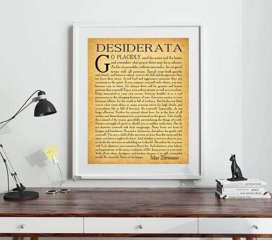 Desiderata Poem Desiderata Print Desiderata Poster Poetry Wall Art Graduation Gift Graduation Poem Student Poem Gift by Max Erhmann 1927 (5 x 7, Vintage)