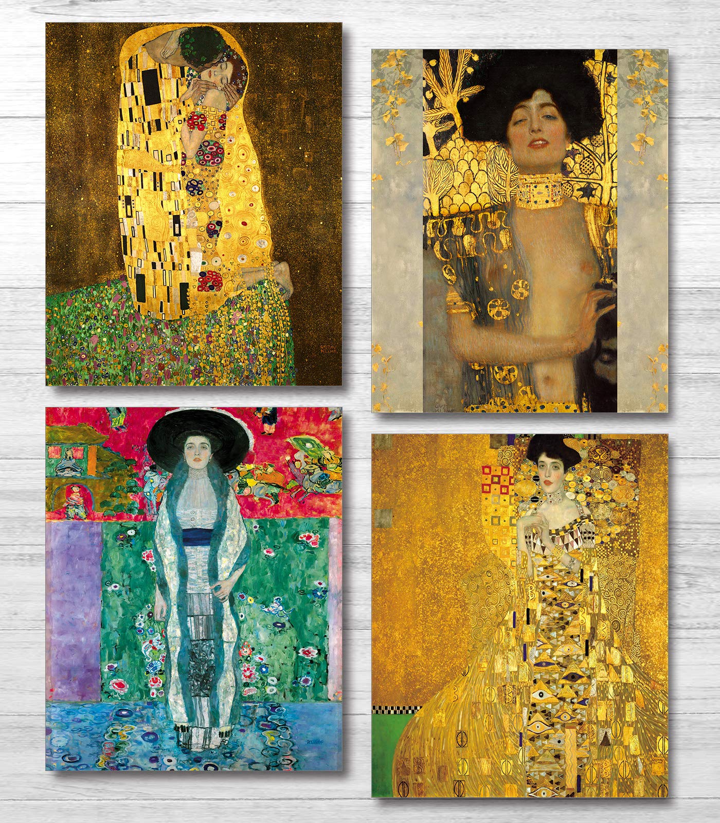 YASEN Gustav Klimt Wall Art Canvas Prints Art Posters and Prints of Famous Painting Gustav Klimt Kiss Poster 8x10 Prints Unframed Art Set of 4 Artwork (4 Pack A)