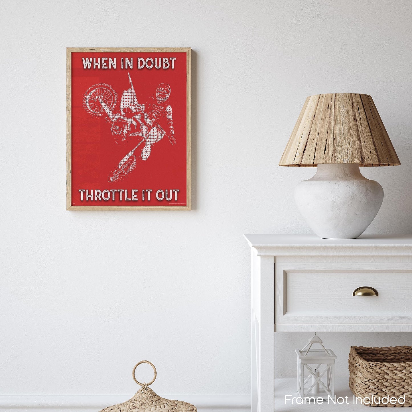 Inspirational Wall Art Co. - When In Doubt Throttle It Out - Motocross ATV Freestyle Racing Gift Boys Motivation Quotes Posters Print for Home Office Decor - 11X14 inches