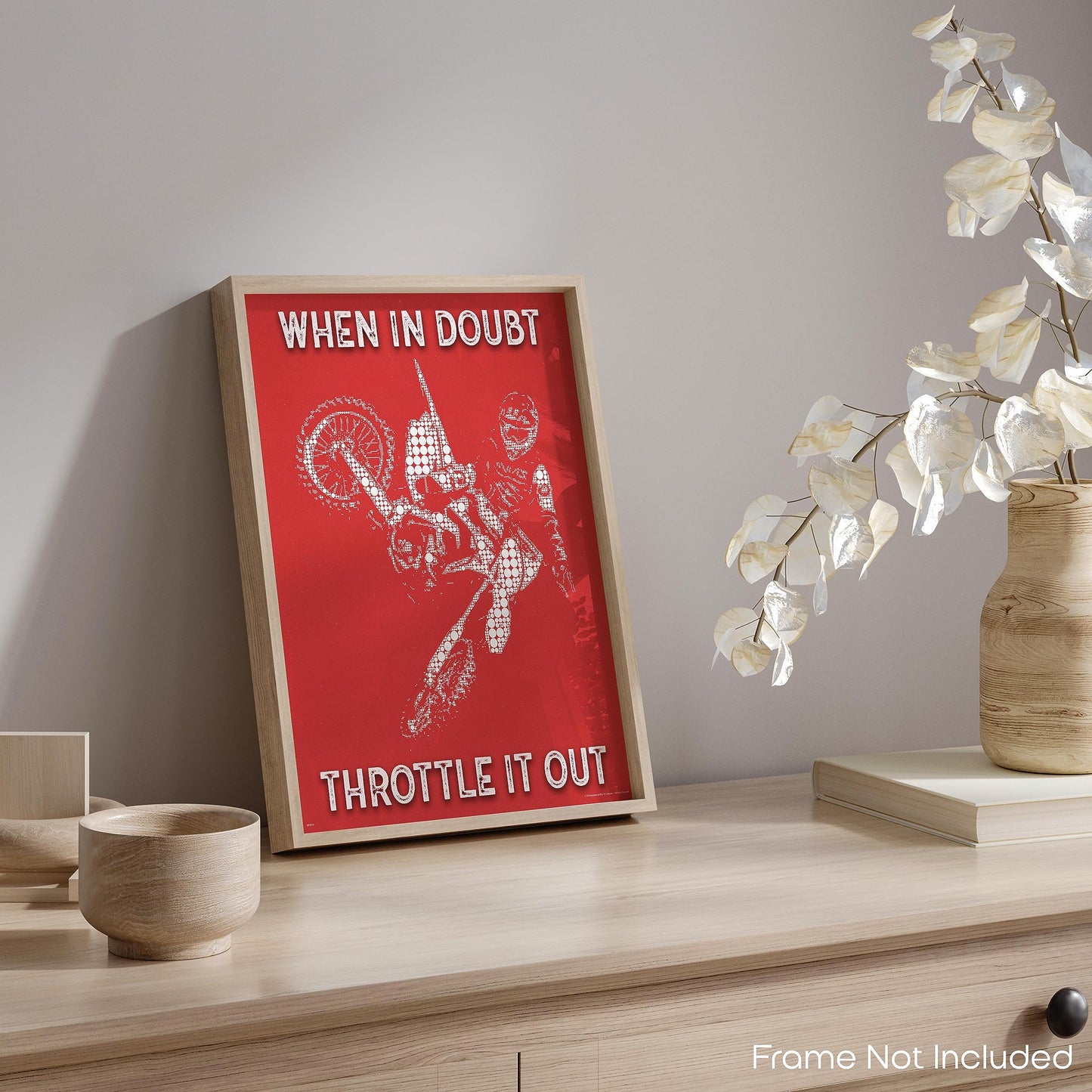 Inspirational Wall Art Co. - When In Doubt Throttle It Out - Motocross ATV Freestyle Racing Gift Boys Motivation Quotes Posters Print for Home Office Decor - 11X14 inches