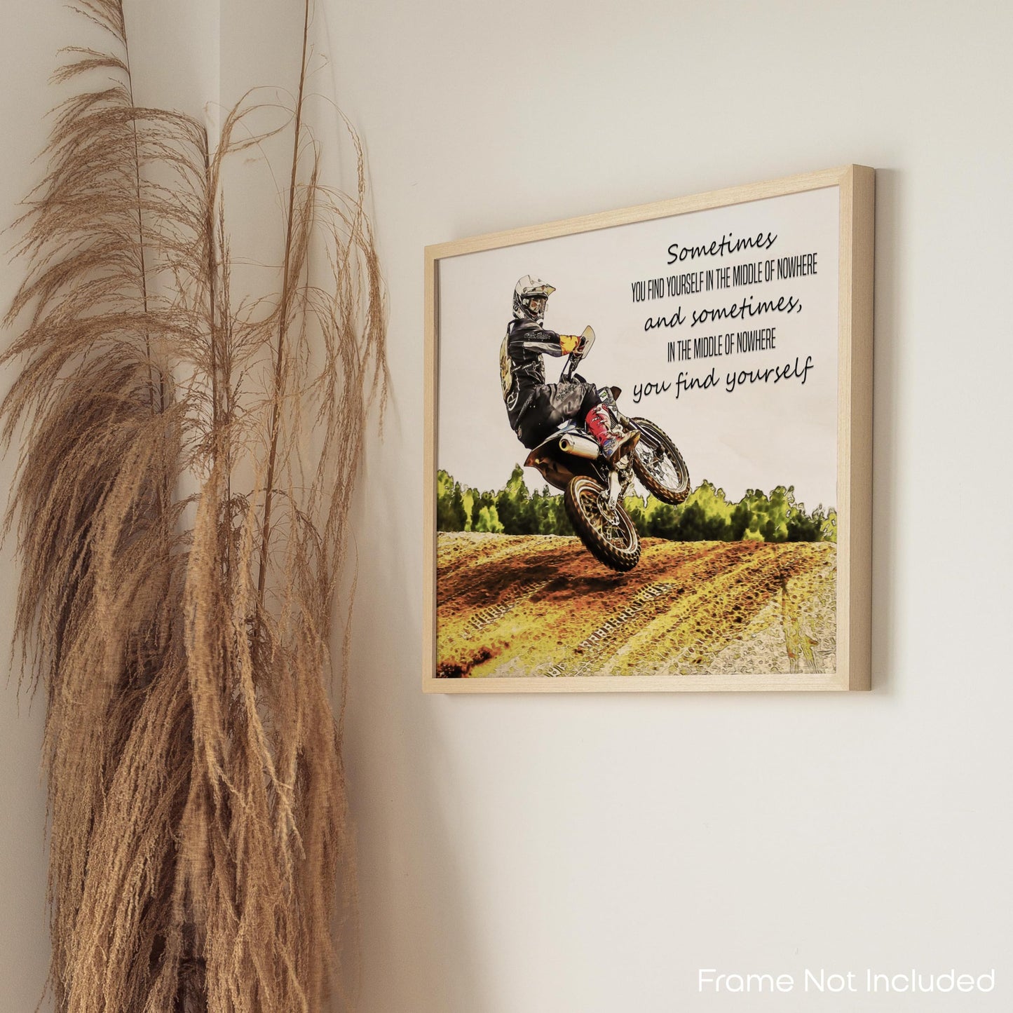 Inspirational Wall Art Co. - Find Yourself - Motocross Fox Moto Gift Teens Dirtbike ATV Freestyle Racing Gift Boys Motivation Quotes Posters Print for Home Office Decor - 11X14 inches