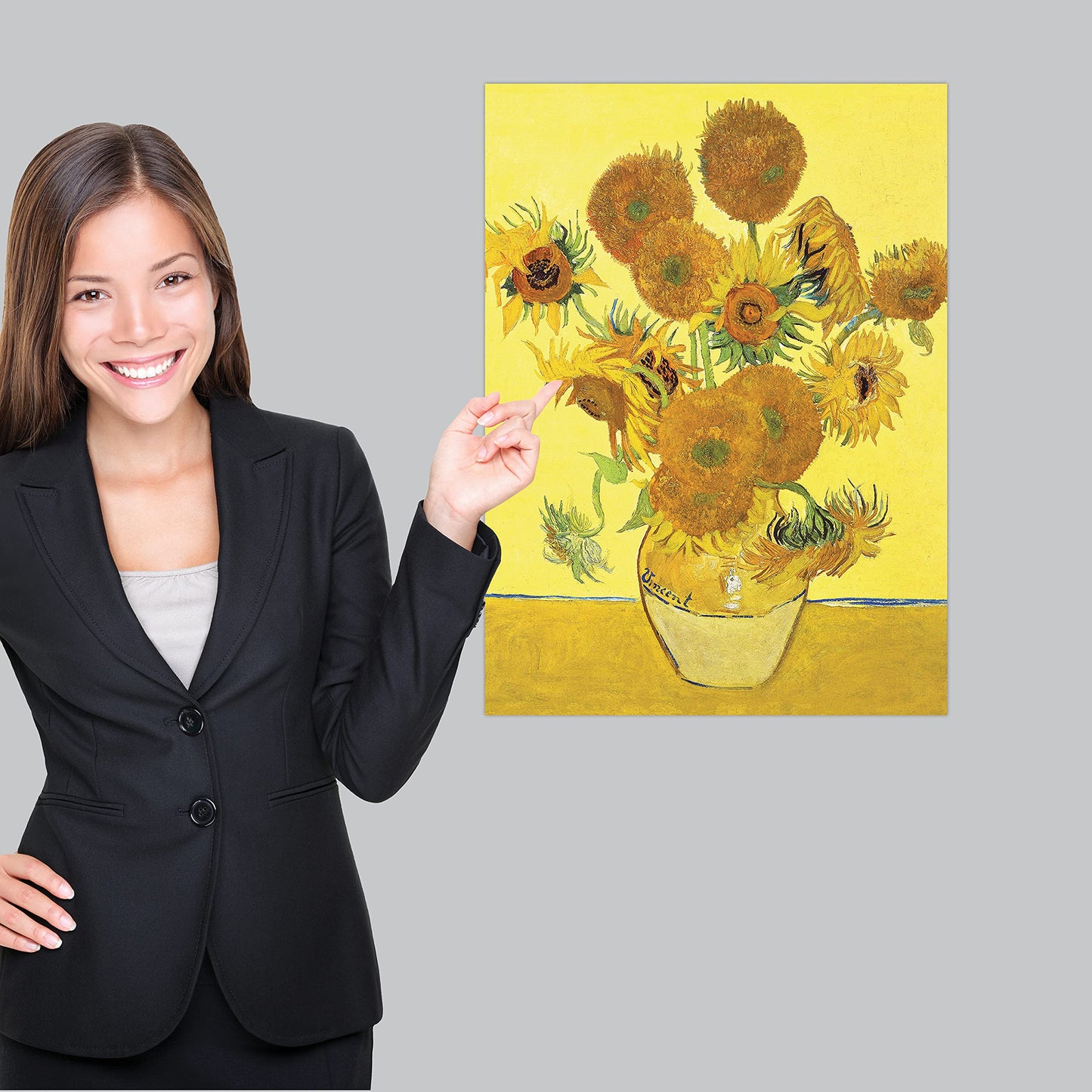 Sunflowers by Vincent Van Gogh - Fine Art Poster Print (LAMINATED, 18" x 24")