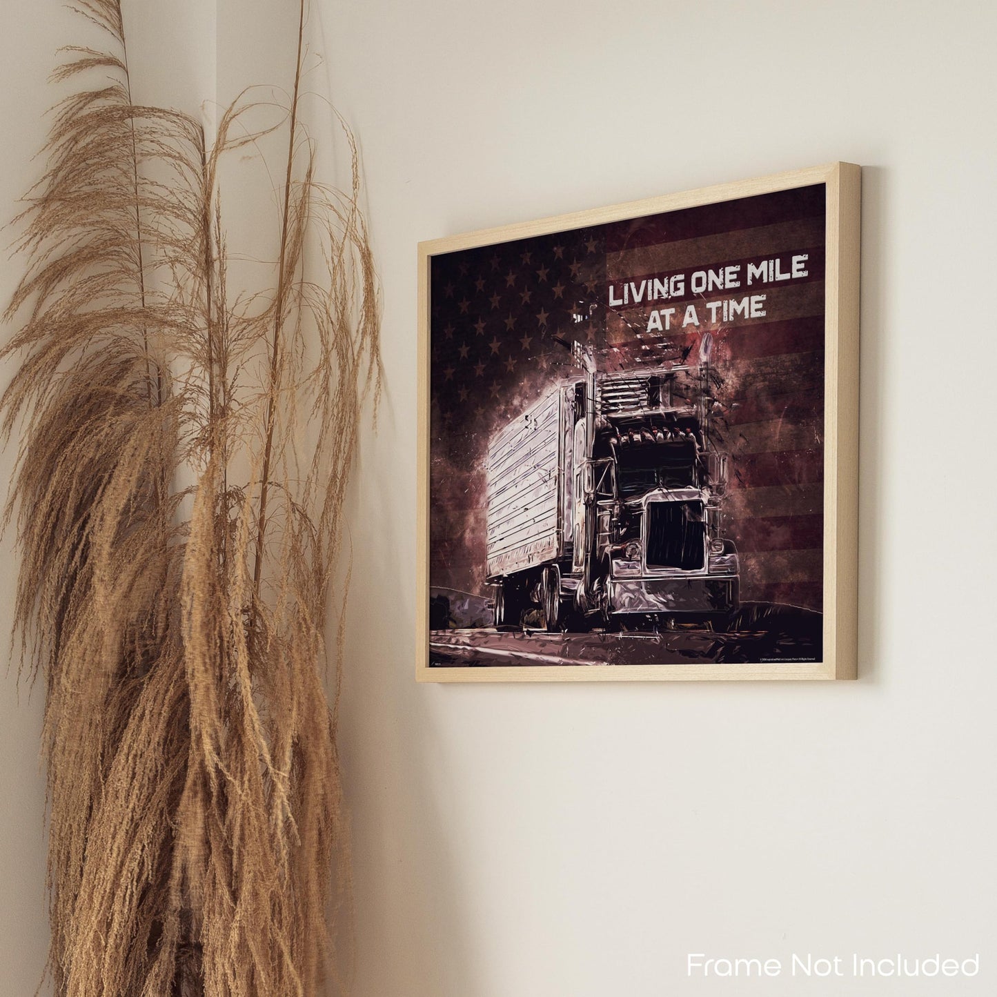 Inspirational Wall Art Co. - One Mile - Semi Truck Motivation Quotes Posters - Print Gift Dispatch Diesel Driver Convoy Home Office Decor - 11X14 inches