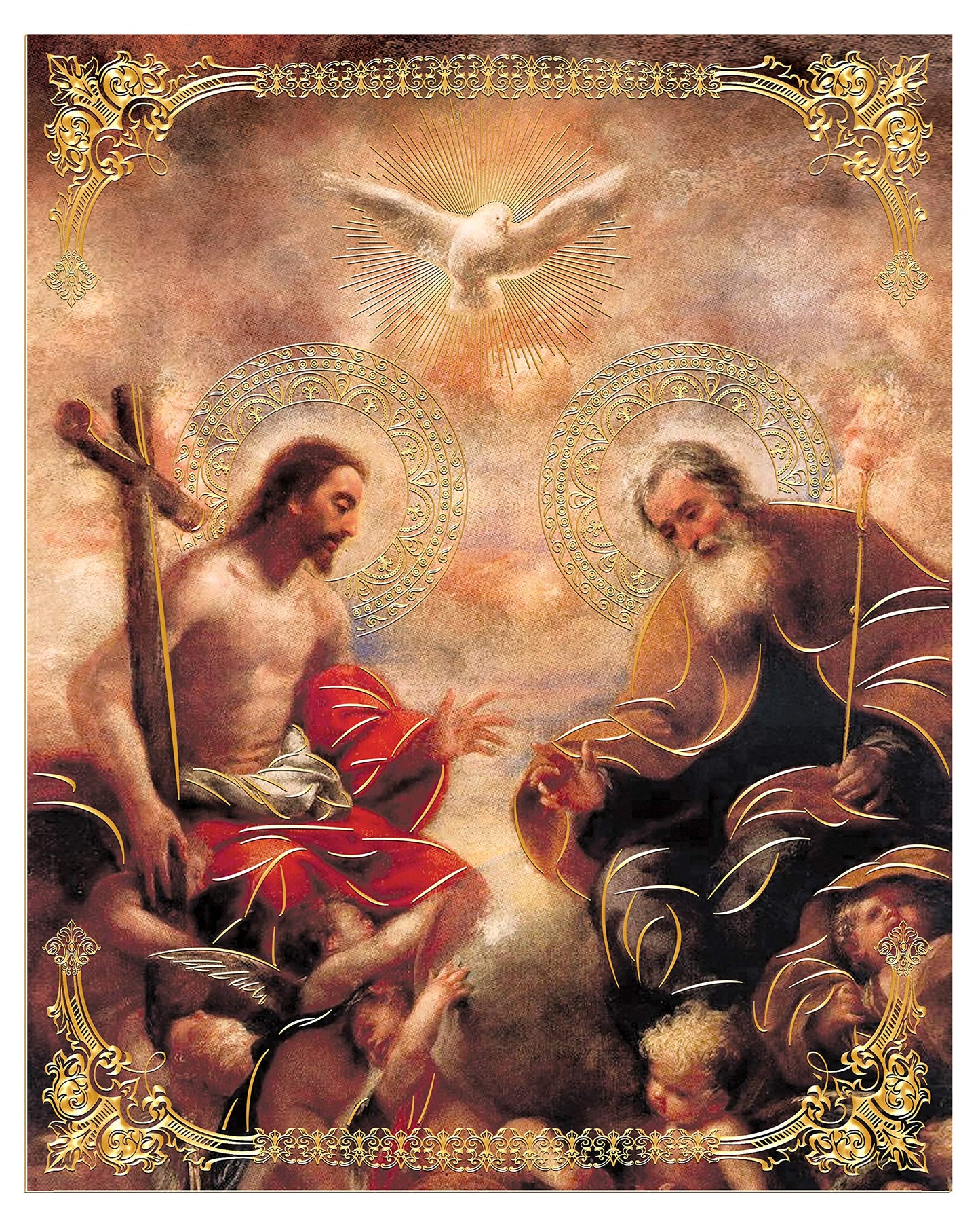 Divine Providence (8"x10") Gold Foil - Religious Wall Art Laminated Print Unframed Poster Paper Decore Arte Diseño Piezas Maestras