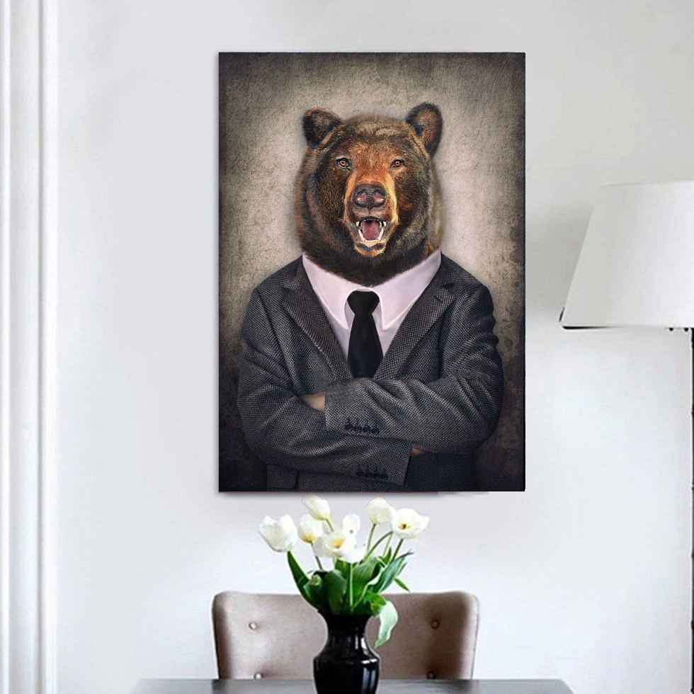 Bear In A Suit Canvas