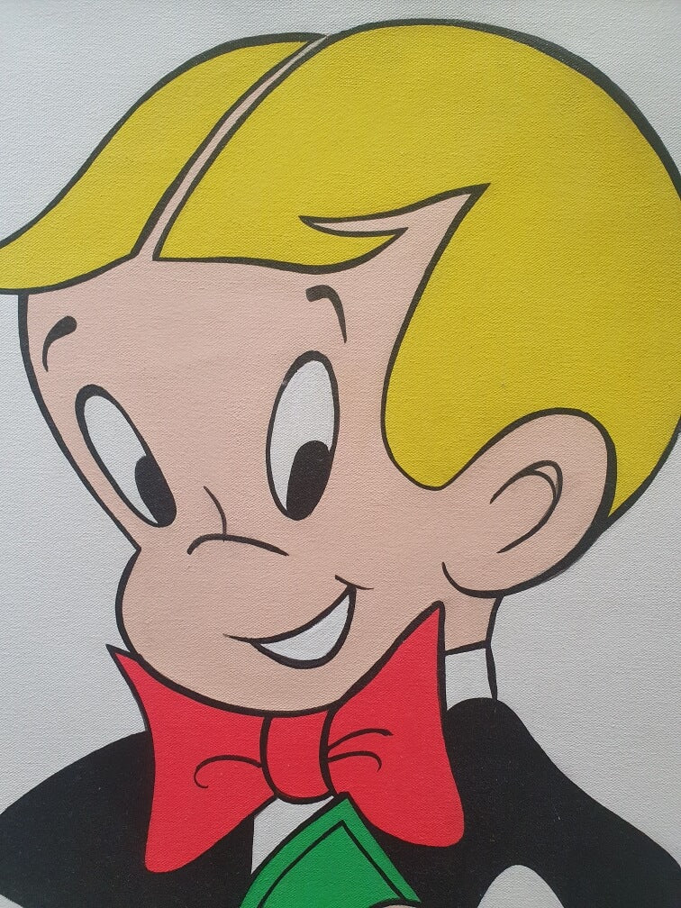 Independent Canvas Wall Art by FFUR: A Vibrant and Unique Piece of Art, Depicting the Confidence and Swagger of Richie Rich as He Takes the World by Storm.
