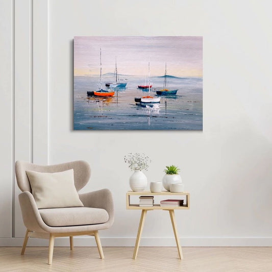 Boats On The Lake Canvas
