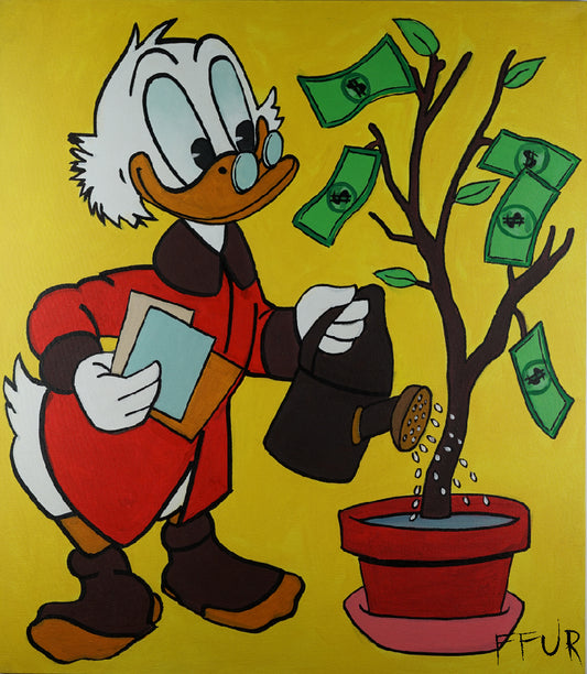 Scrooge McDuck Canvas - "Wise Investment" by FFUR Art