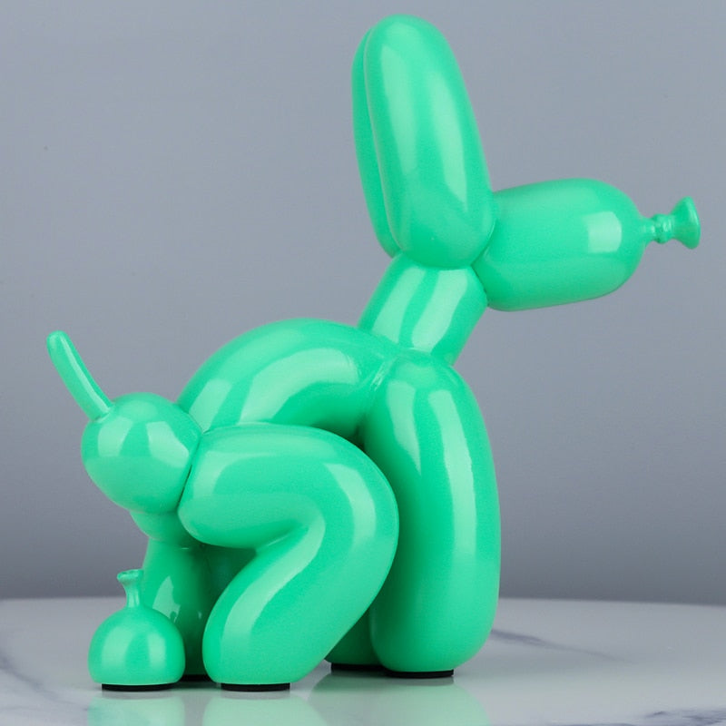 Jeff Koons Inspired Poop Balloon Dog Statue Home Decoration Resin Art Sculpture