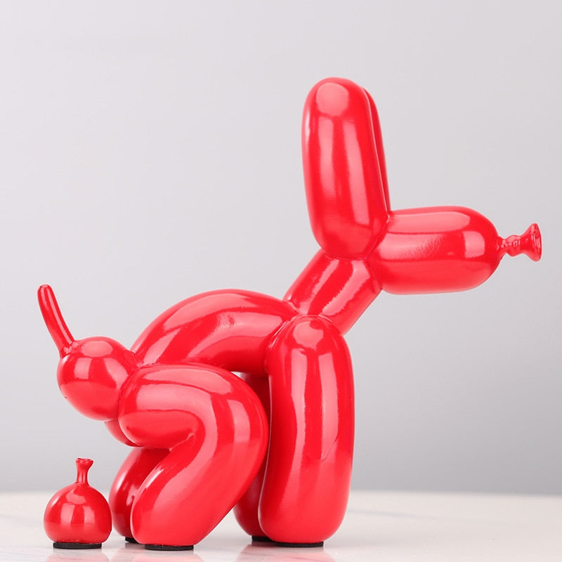 Jeff Koons Inspired Poop Balloon Dog Statue Home Decoration Resin Art Sculpture