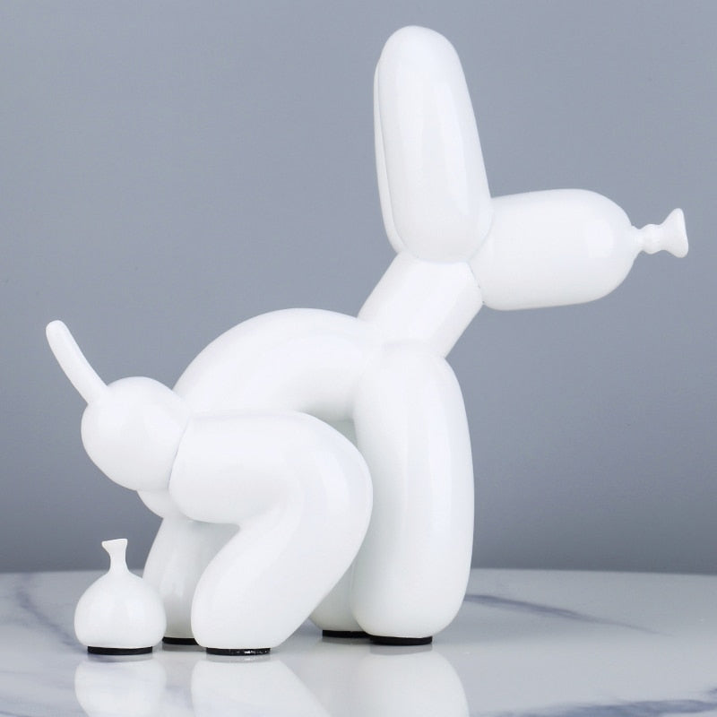 Jeff Koons Inspired Poop Balloon Dog Statue Home Decoration Resin Art Sculpture