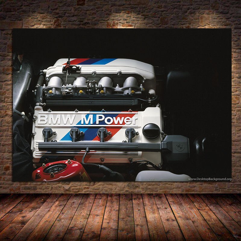 Close-up of the engine of a BMW M3 E30