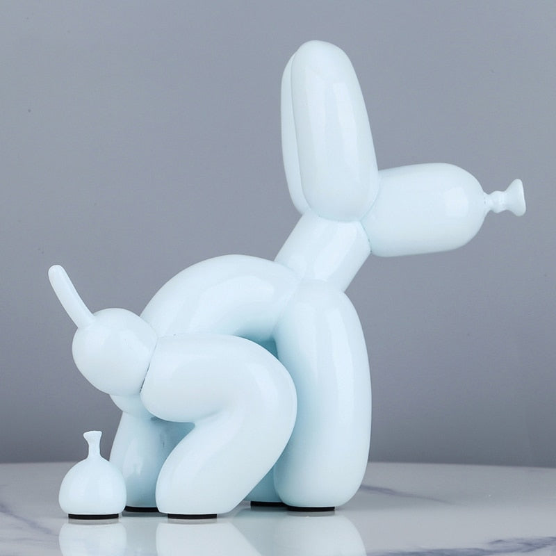 Jeff Koons Inspired Poop Balloon Dog Statue Home Decoration Resin Art Sculpture
