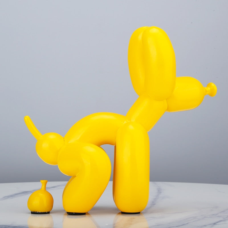 Jeff Koons Inspired Poop Balloon Dog Statue Home Decoration Resin Art Sculpture