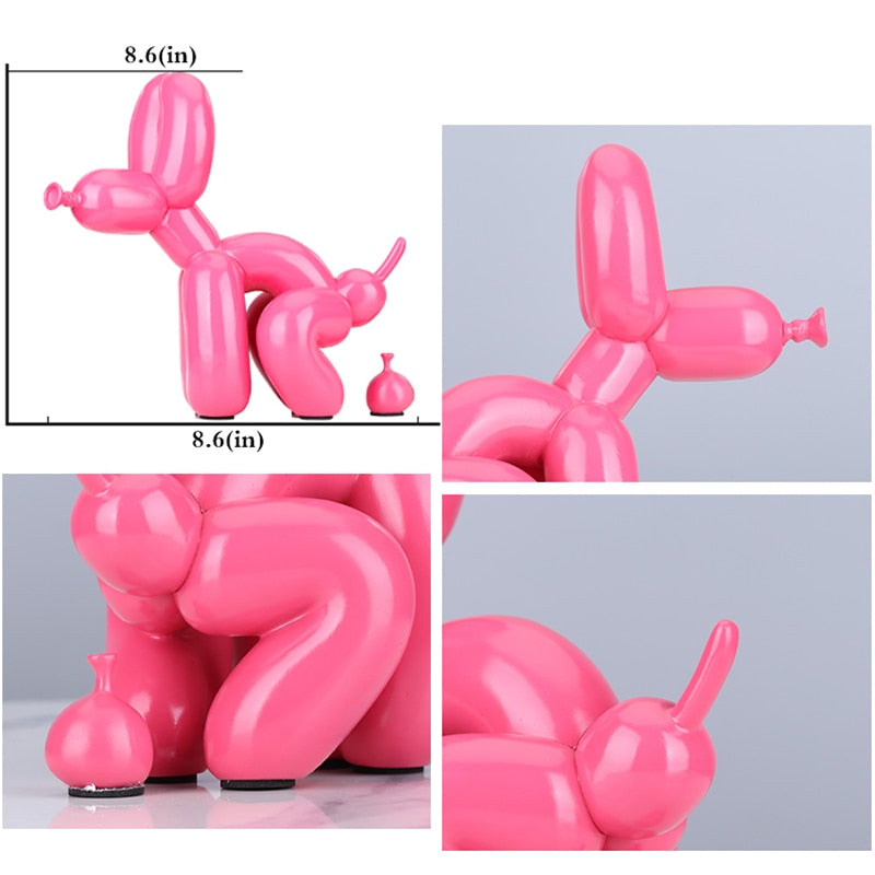 Jeff Koons Inspired Poop Balloon Dog Statue Home Decoration Resin Art Sculpture