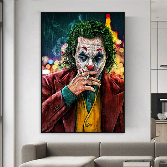 Close-up of Joker's face in stunning canvas print