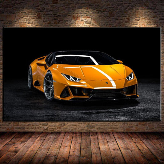 Super Cool Lamborghini Huracan Wall Art Canvas Painting front view
