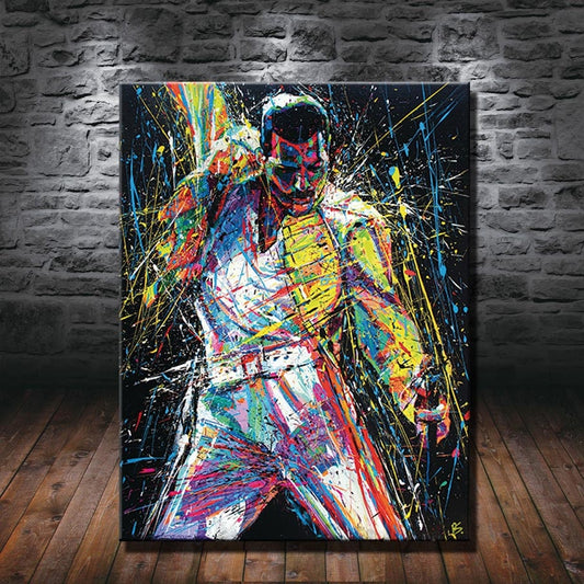 British Band Singer Freddie Mercury Poster Wall Art Canvas Colorful Print Living Room Modern Painting Bedroom Home Decoration