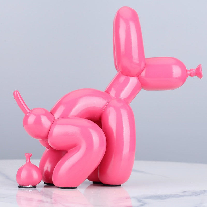 Jeff Koons Inspired Poop Balloon Dog Statue Home Decoration Resin Art Sculpture