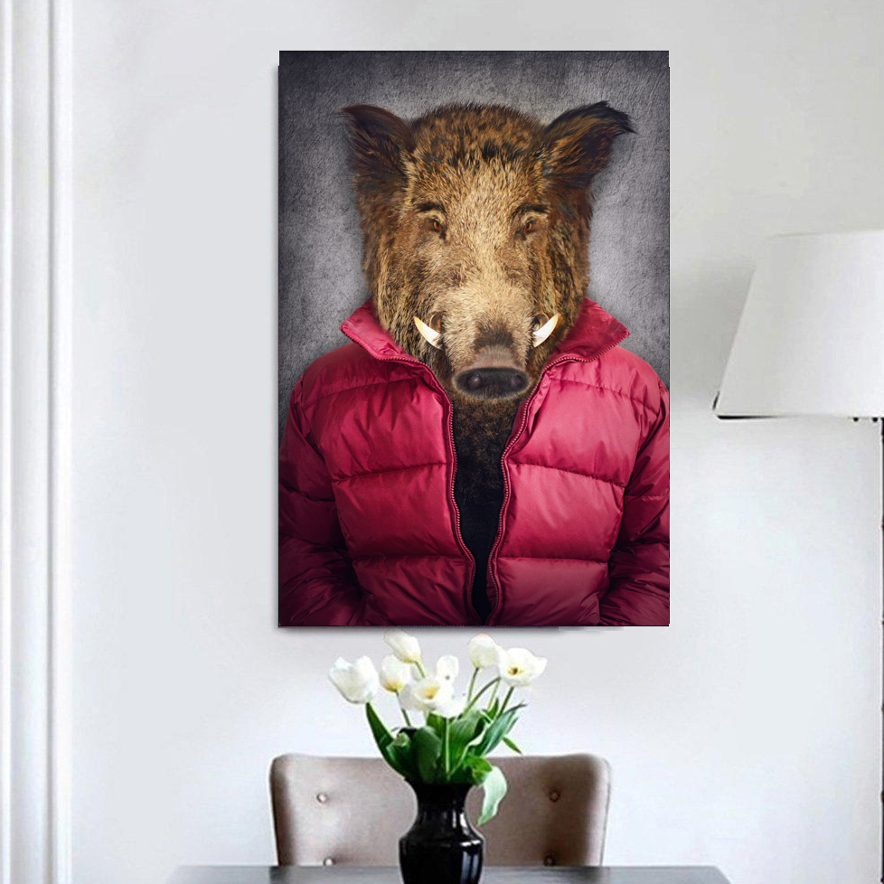 Hog In A Puffer Canvas